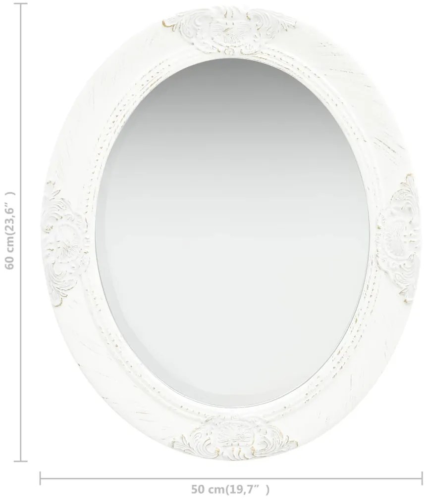 Espelho de parede estilo barroco 50x60 cm branco