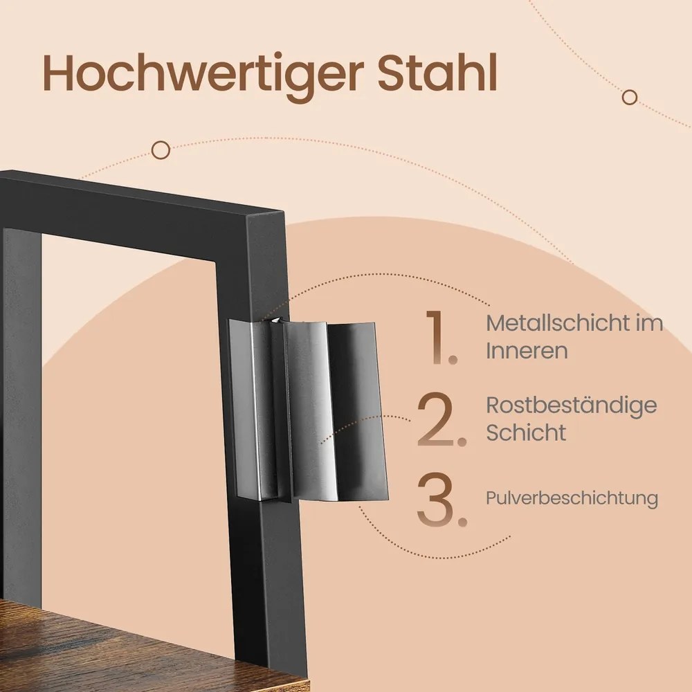 Estante com escada de 5 níveis, estreita 30 x 33,8 x 170 cm castanho-preto