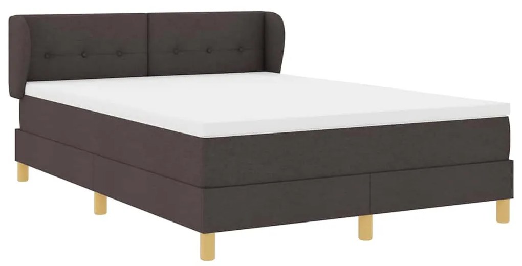 Cama Box com Colchão vidaXL - Castanho Escuro, 160x200 cm, Tecido