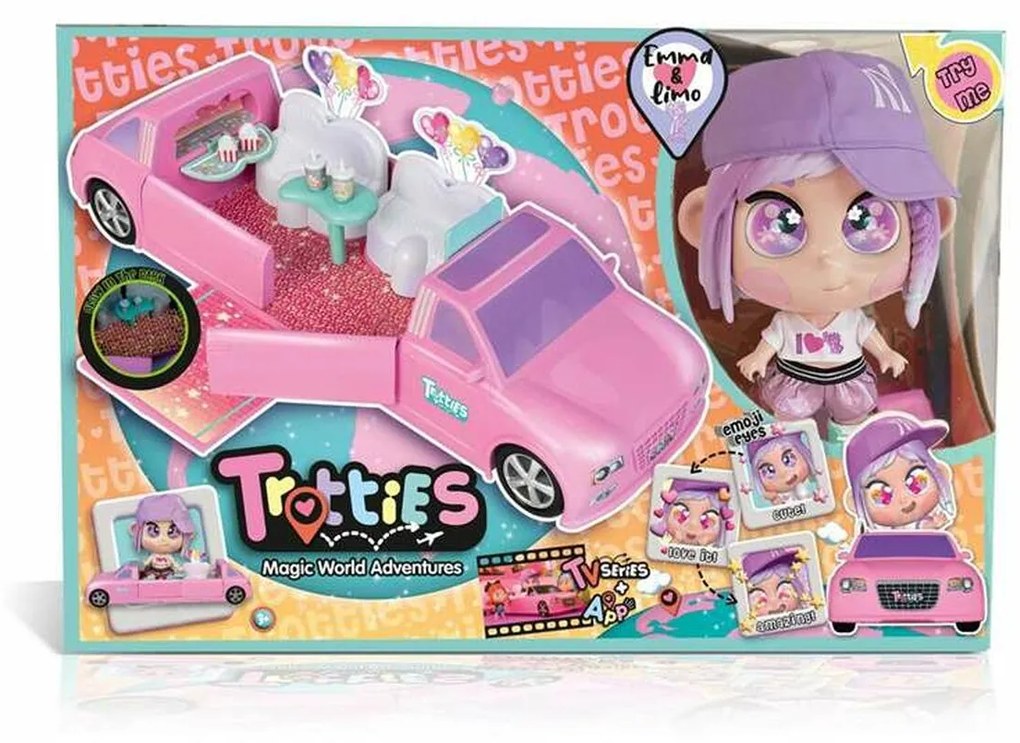 Boneca Trotties Trottie Emma  44 cm Carro 25 cm