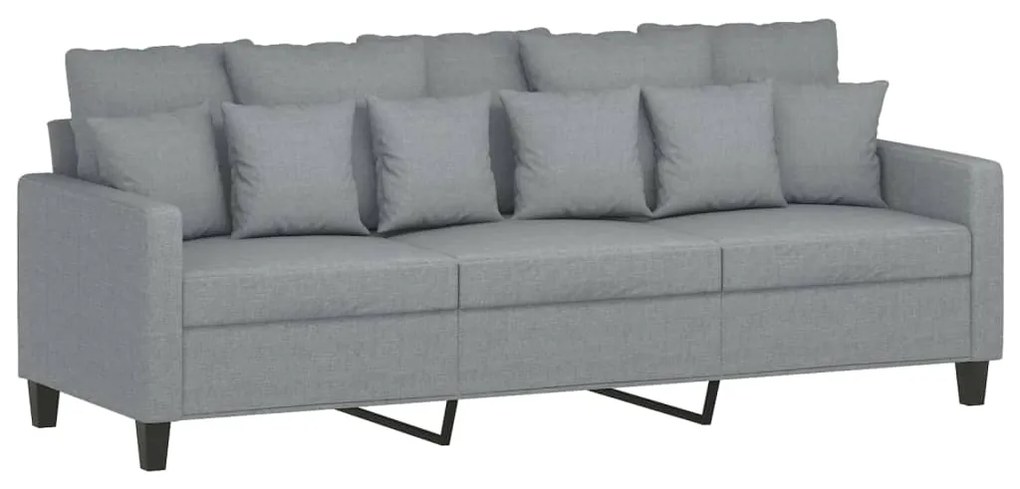 Sofá Cinha Chaise Longue - De 3 Lugares com Apóio de Pés - Cor Cinza C