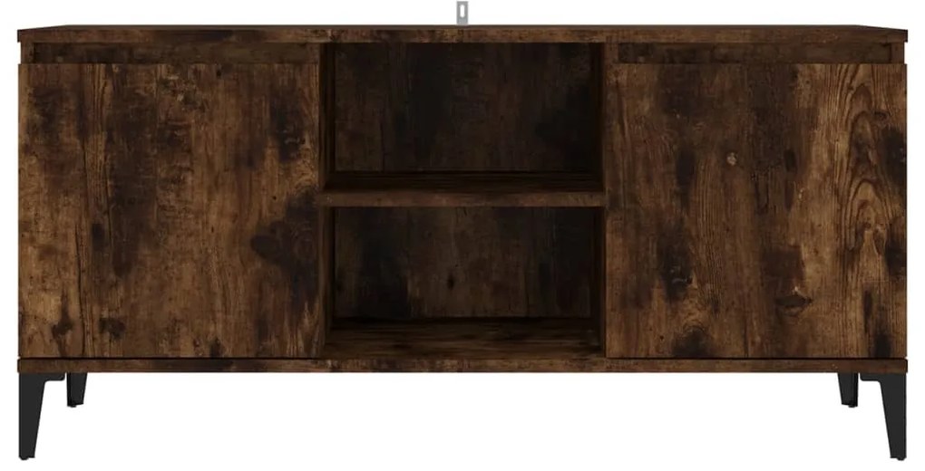 Móvel de TV com pernas em metal 103,5x35x50 cm carvalho fumado