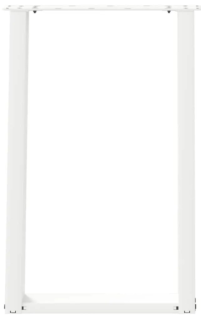Pés para mesa de jantar em formato de U, 2 peças, branco, 60x(72-73) c