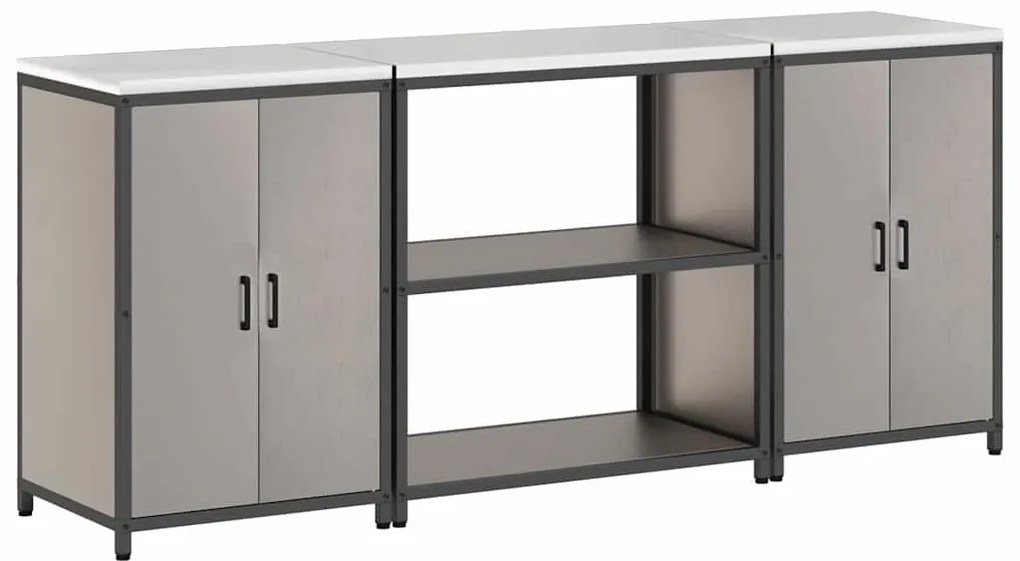 Conjunto de Armazenamento de Cozinha 3 pcs Ferro Enferrujado