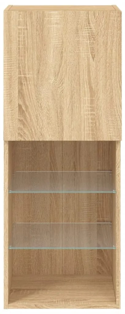 Móvel de TV com luzes LED 40,5x30x102 cm carvalho sonoma