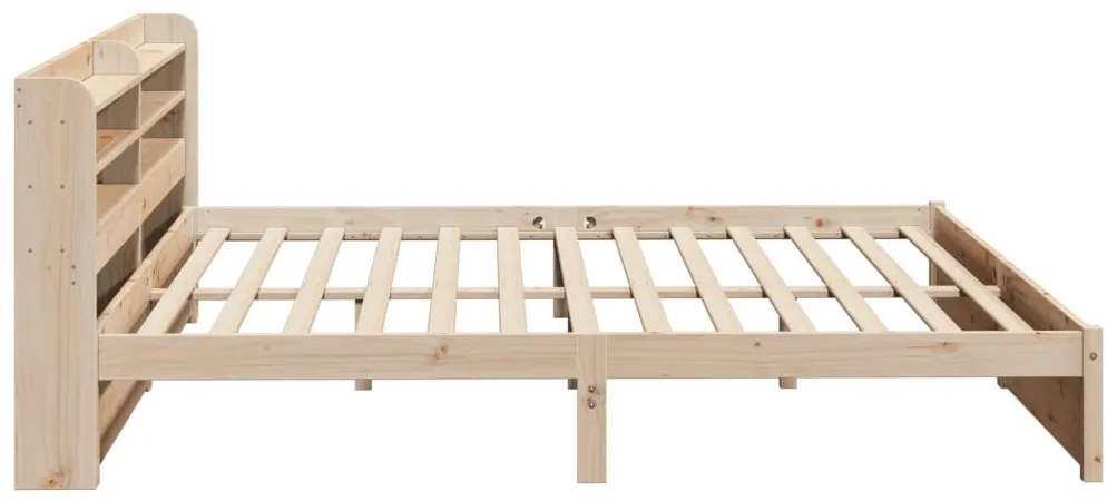 Estrutura de cama com cabeceira 200x200 cm pinho maciço