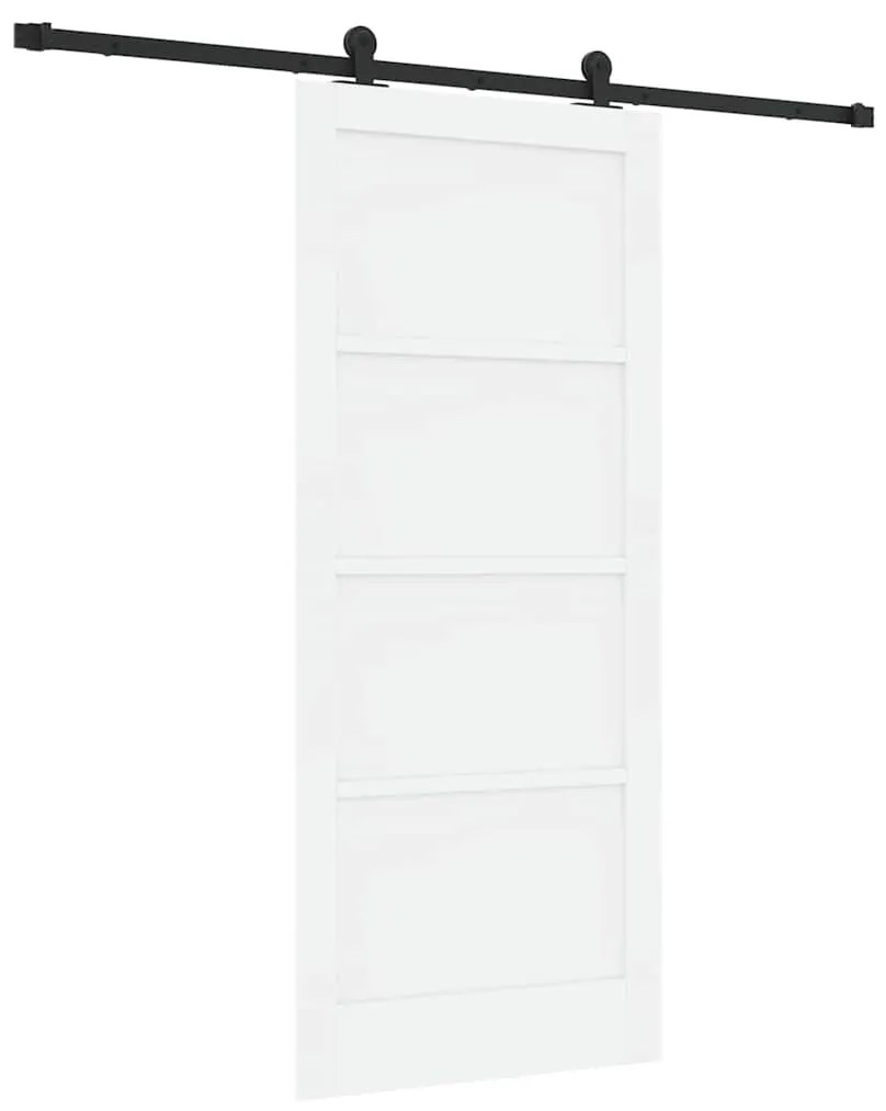 Porta Deslizante com Conjunto de Ferragens Branca 86x198,5 cm Madeira