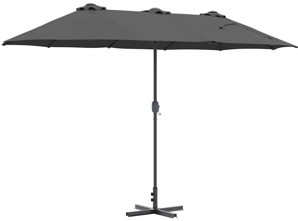 Guarda-sol de Jardim Antracite 380 x 196 x 235 cm
