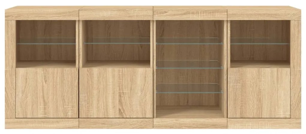 Aparador com luzes LED 164x37x67 cm carvalho sonoma