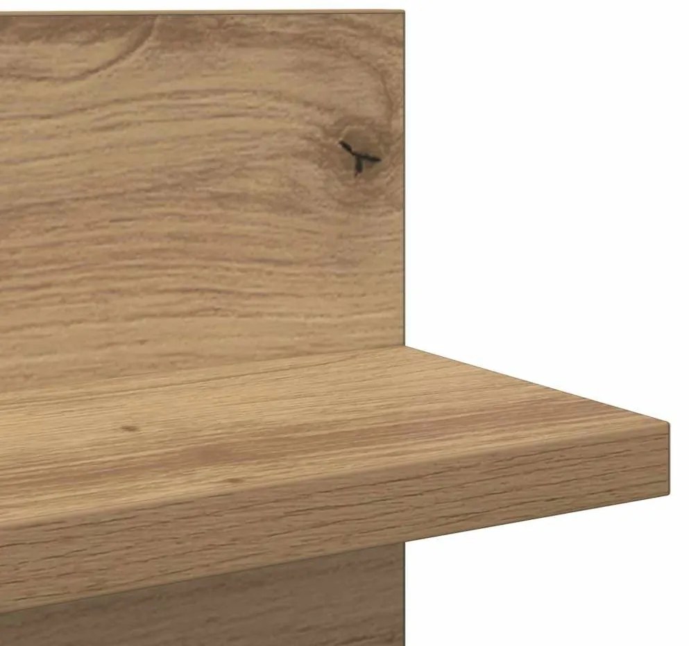 Prateleiras de Parede com prateleira 2 pcs Carvalho Artesanal