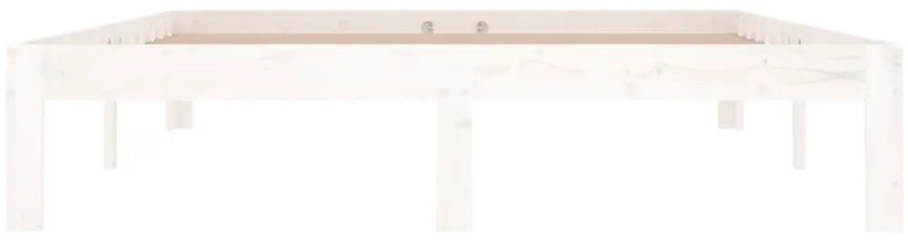 Estrutura de cama 140x190 cm pinho maciço branco