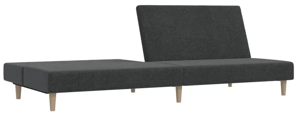 Sofá-cama de 2 lugares tecido cinzento-escuro