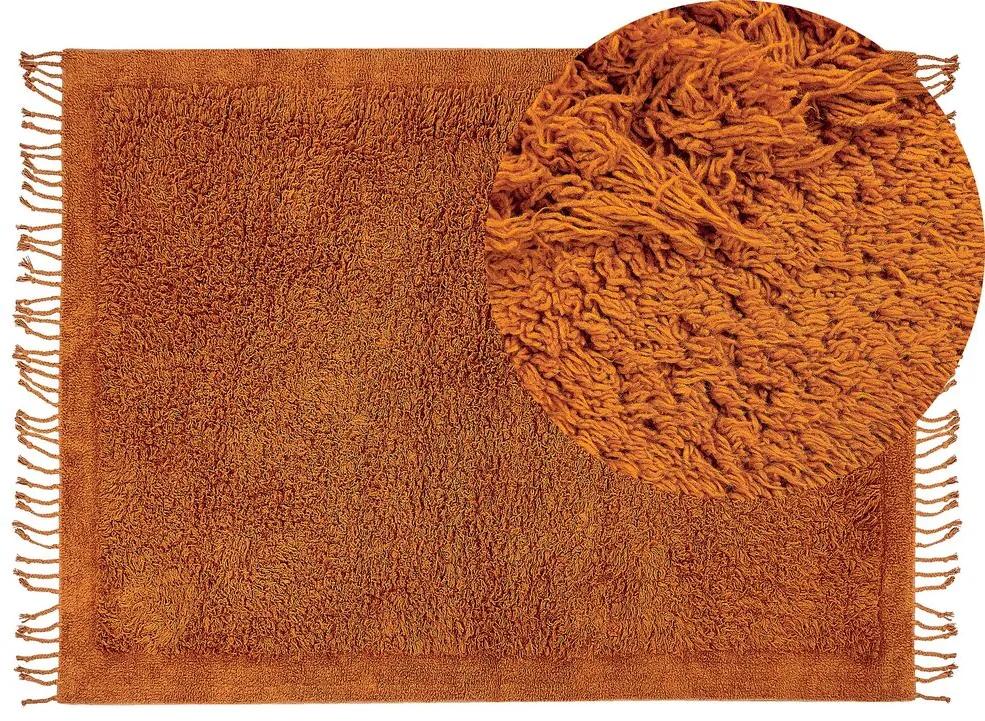 Tapete de algodão 140 x 200 cm laranja BITLIS Beliani