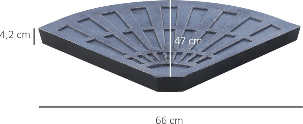 Conjunto de 2 Peças de Base para Chapéu de Sol Excéntrico Suporte para