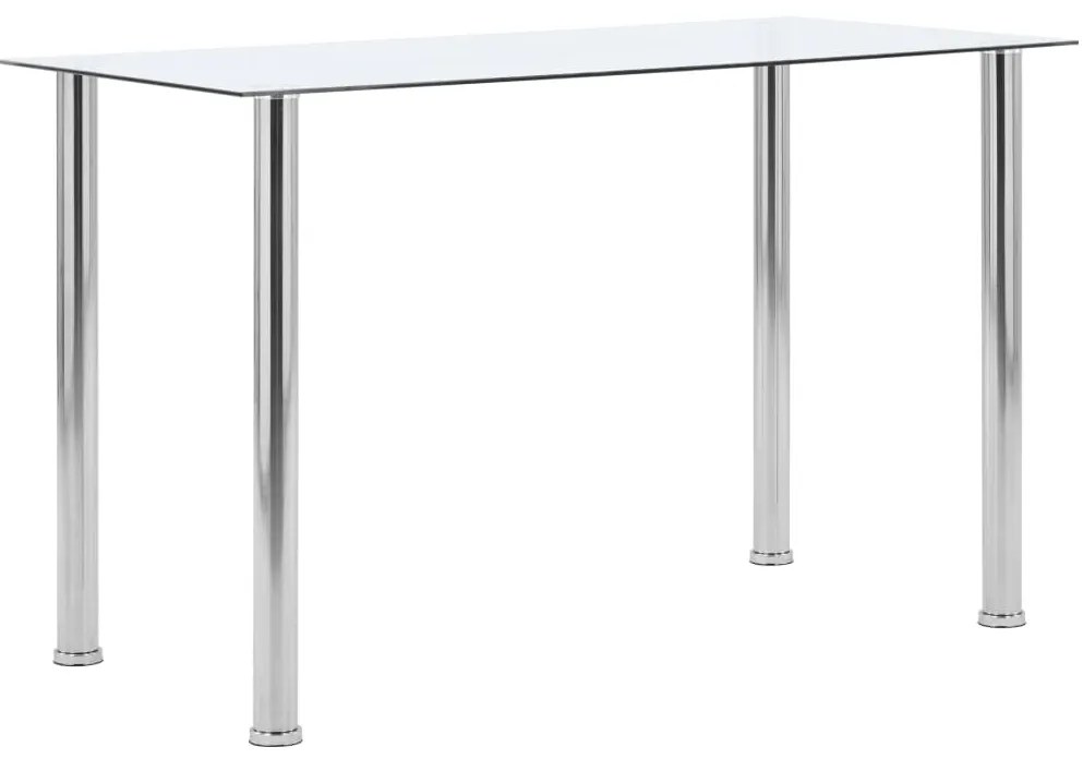281850 vidaXL Mesa de jantar 120x60x75 cm vidro temperado transparente