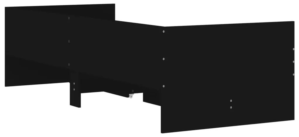 Estrutura cama de solteiro pequena c/ gavetas 75x190 cm preto