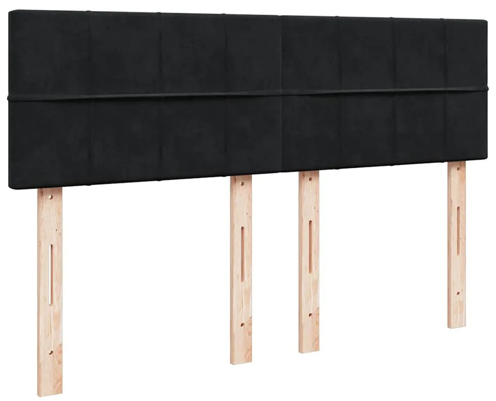 Cama com molas/colchão 160x200 cm veludo preto