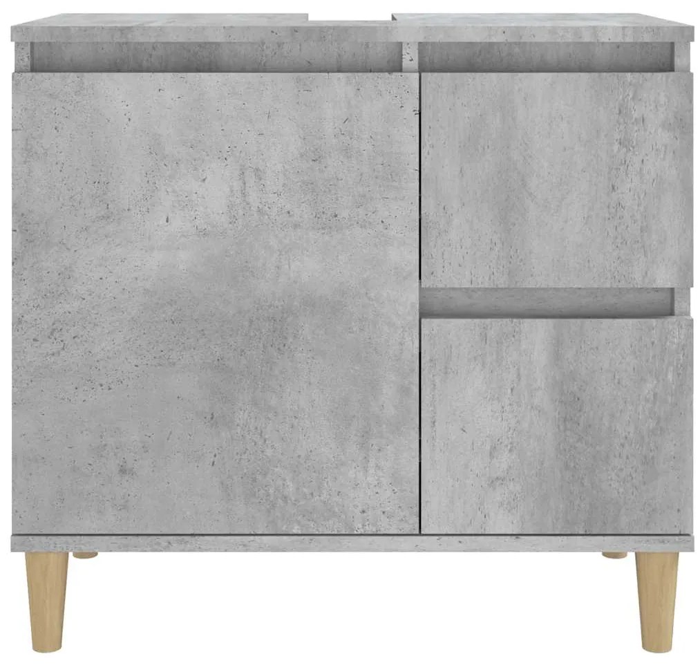 Armário WC 65x33x60 cm derivados de madeira cinzento cimento