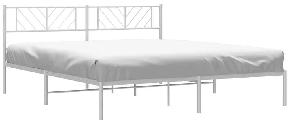 Estrutura de cama com cabeceira 183x213 cm metal branco
