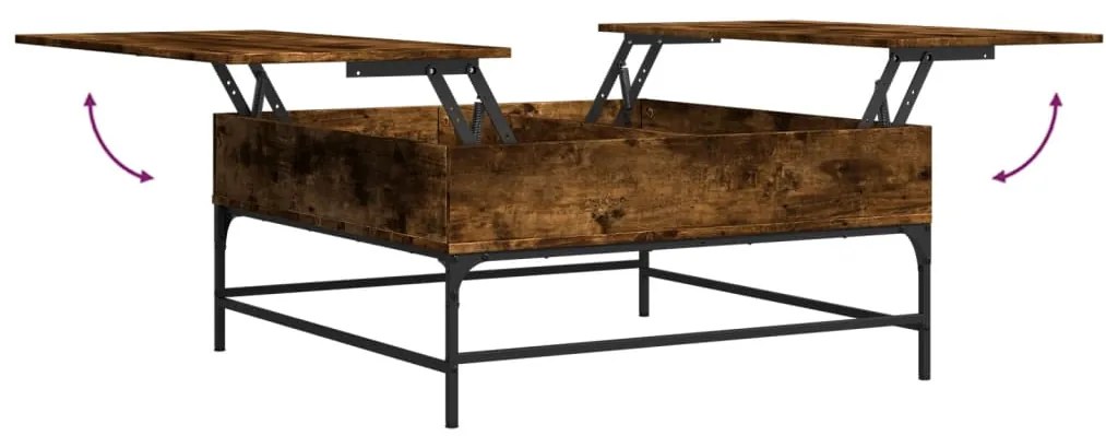 Mesa de centro 95x95x45 cm deriv. madeira/metal carvalho fumado