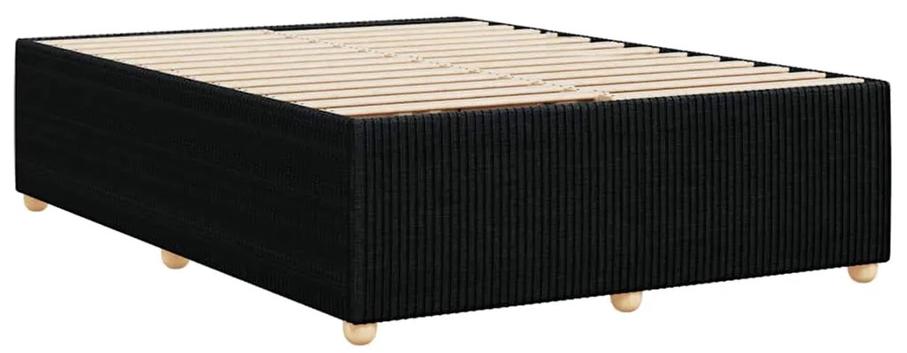 Estrutura de cama sem colchão 140x200 cm tecido preto