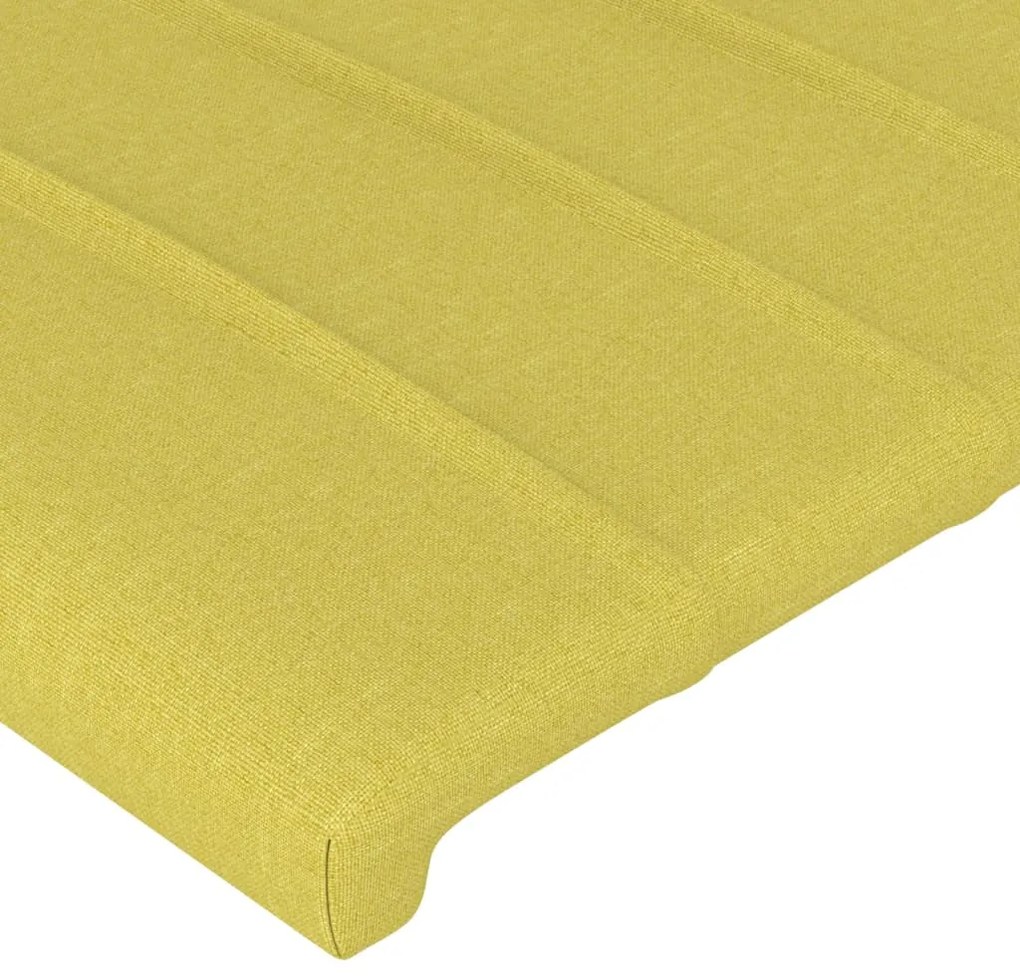 Cabeceira de cama c/ luzes LED tecido 93x16x78/88 cm verde