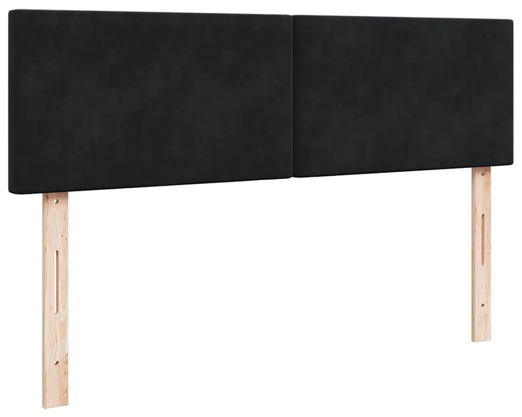 Estrutura de cama otomana com colchões 160x200 cm veludo preto