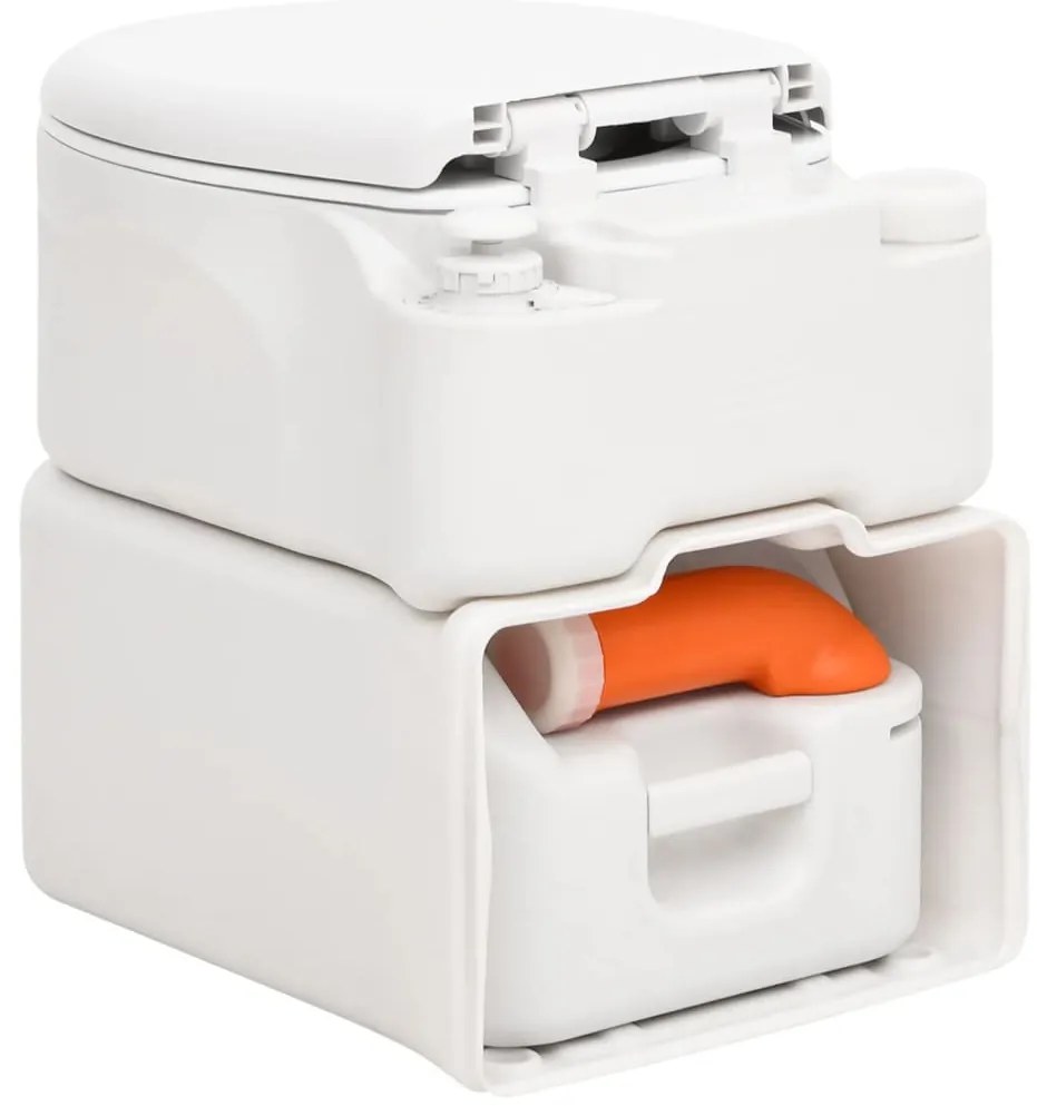 Sanita integrada p/ campismo 24+17 L PEAD e esmalte branco