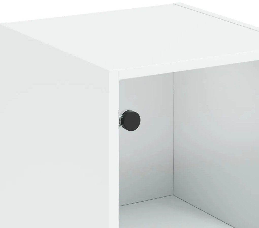 Aparador alto c/ porta de vidro 35x37x142 cm branco