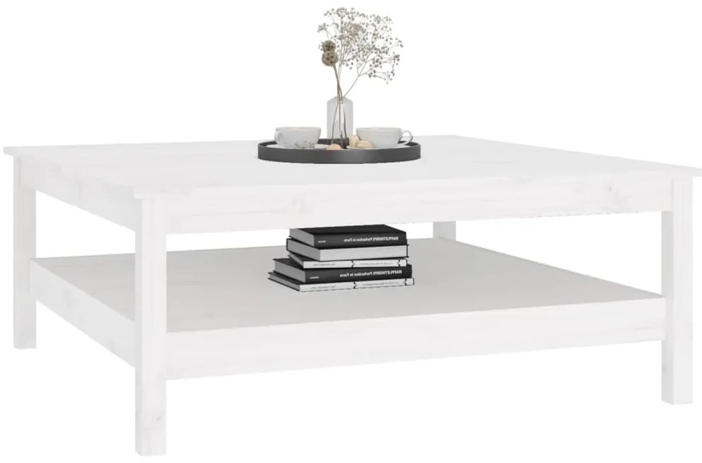 Mesa de centro 100x100x40 cm pinho maciço branco