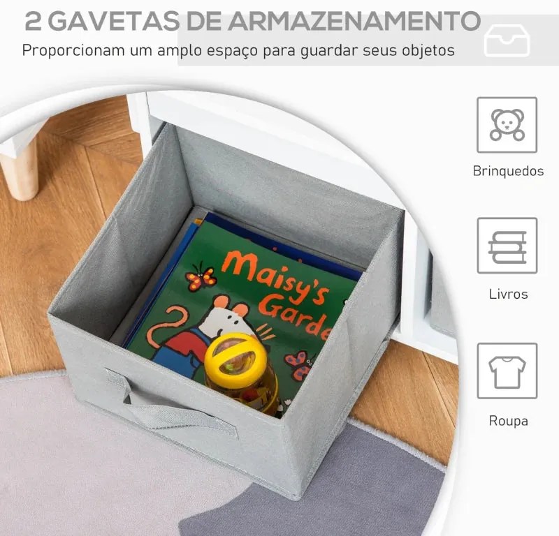 Banco com Secretária Infantil Holesy - Design Nórdico