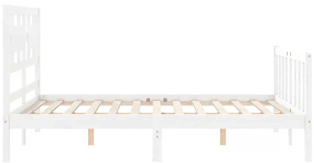 Cama sem colchão 120x200 cm madeira de pinho maciça branco