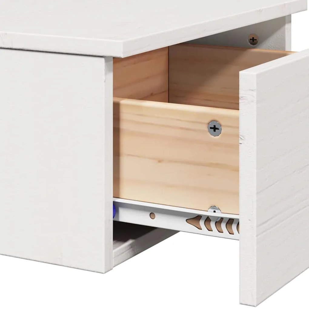 Mesa de Cabeceira Montada na Parede com gaveta 2 pcs Branco