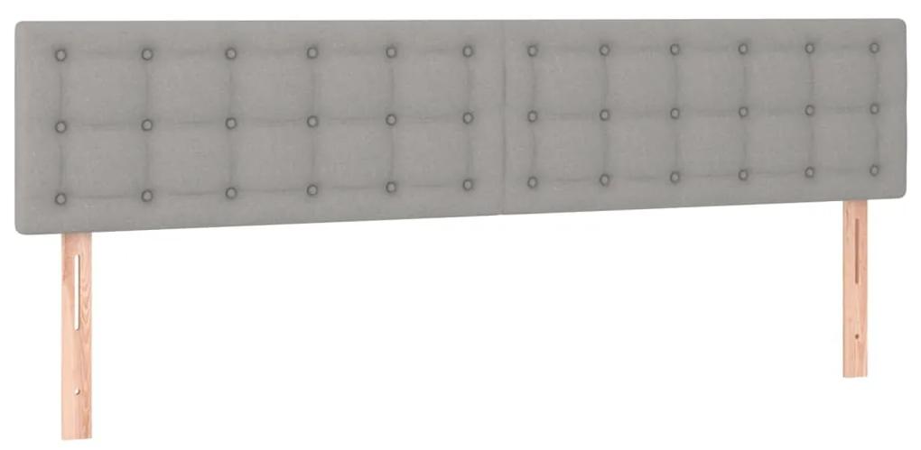 Cama com molas/colchão 200x200 cm tecido cinza-claro