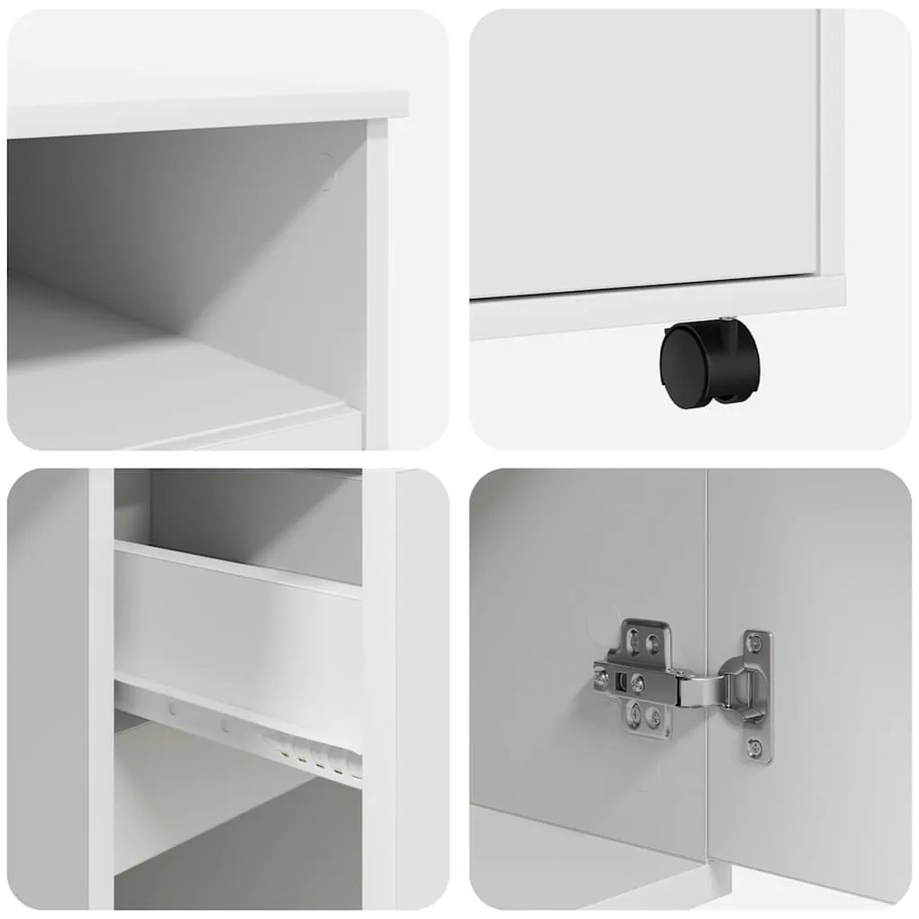 Mesa de Computador Branca com Gavetas Branca