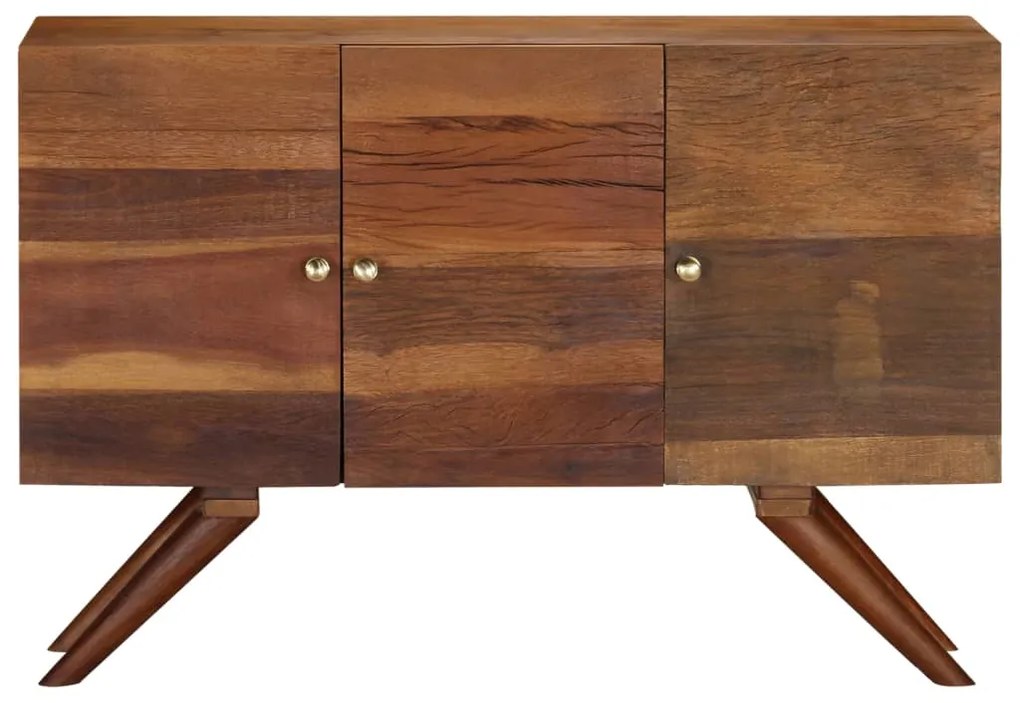 Aparador em madeira recuperada maciça 110x30x75 cm castanho