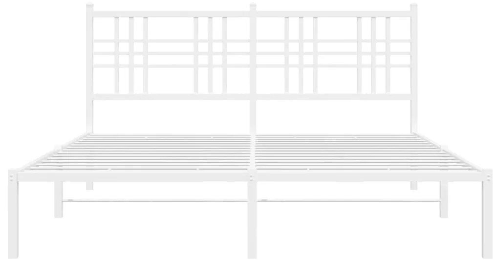 Estrutura de cama com cabeceira 160x200 cm metal branco