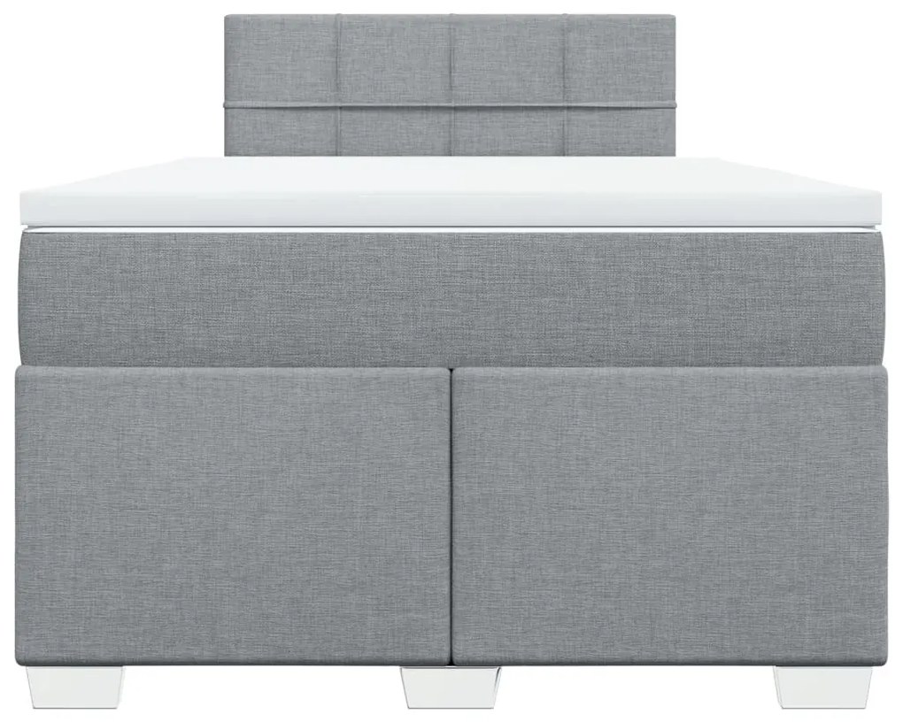 Cama boxspring com colchão 120x190 cm tecido cinzento-claro