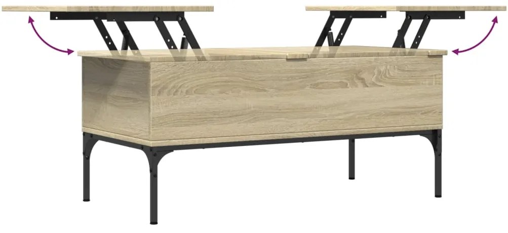 Mesa de centro 100x50x45cm deriv. madeira/metal carvalho sonoma