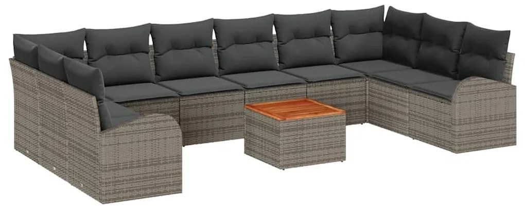 Conjunto de Sofás de Jardim 11 pcs Cinzeto Grande Vime
