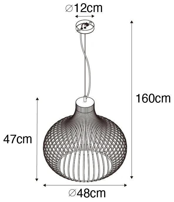 Moderno candeeiro suspenso castanho 48 cm - Sapphira Moderno