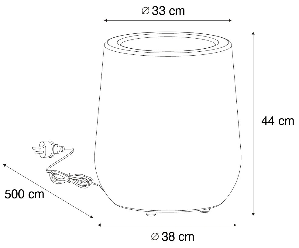 LED Candeeiro de chão exterior inteligente vaso de flores branco IP44 incl. Wifi A60 - Flowerpot Moderno