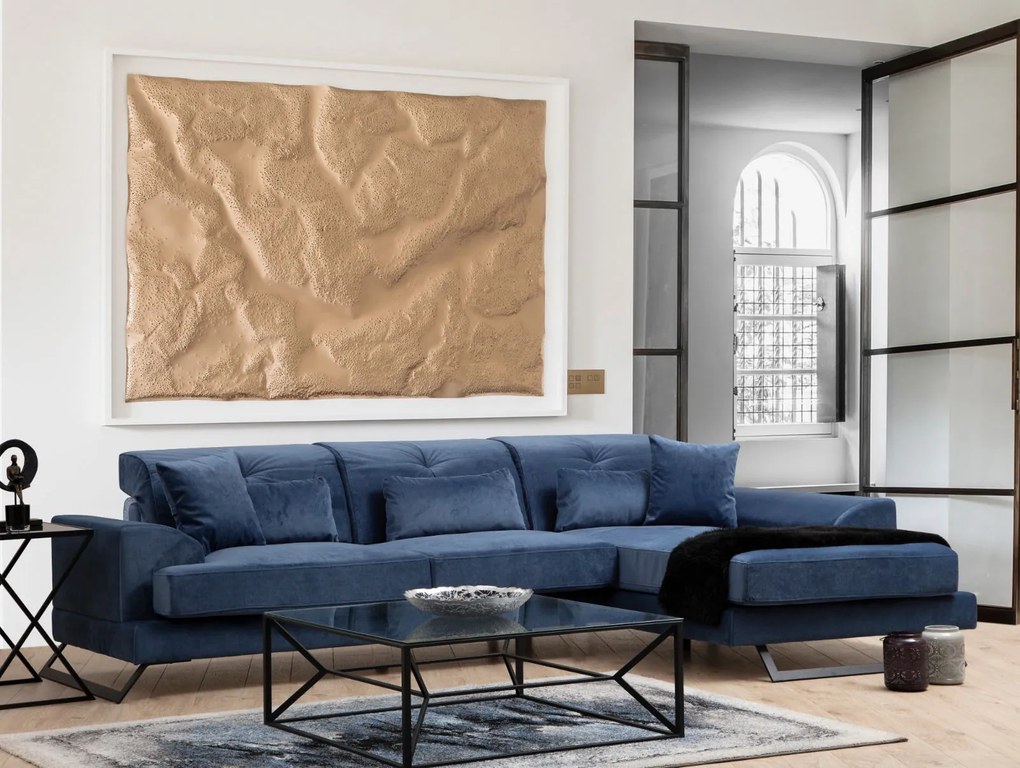 Sofá de Canto Frido – Azul Marinho – 304 cm x 190 cm