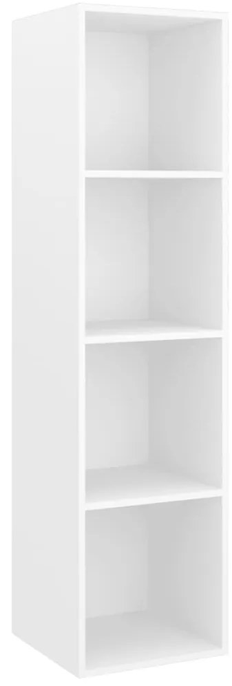 Armários de parede para TV 2 pcs derivados de madeira branco