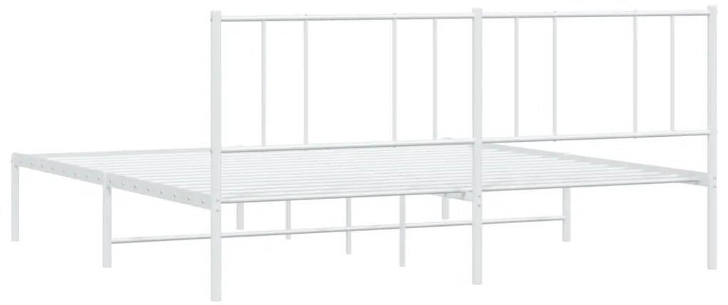 Estrutura de cama com cabeceira 180x200 cm metal branco