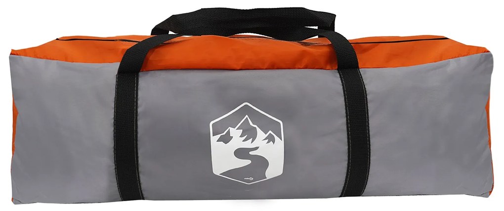 Tenda Familiar Tipi Cinza e Laranja Impermeável para 12 Pessoas