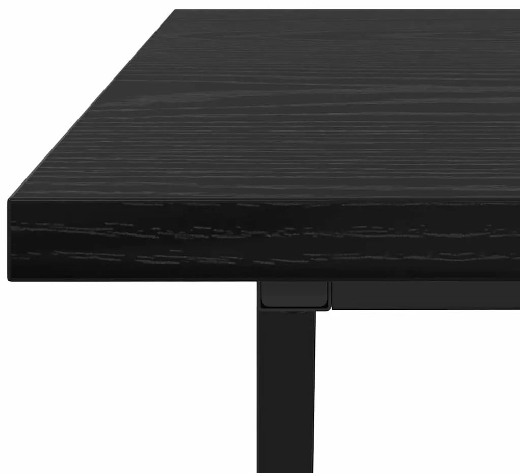 Mesa de Centro vidaXL Preta em Carvalho 100x50x40 cm em Madeira e Meta