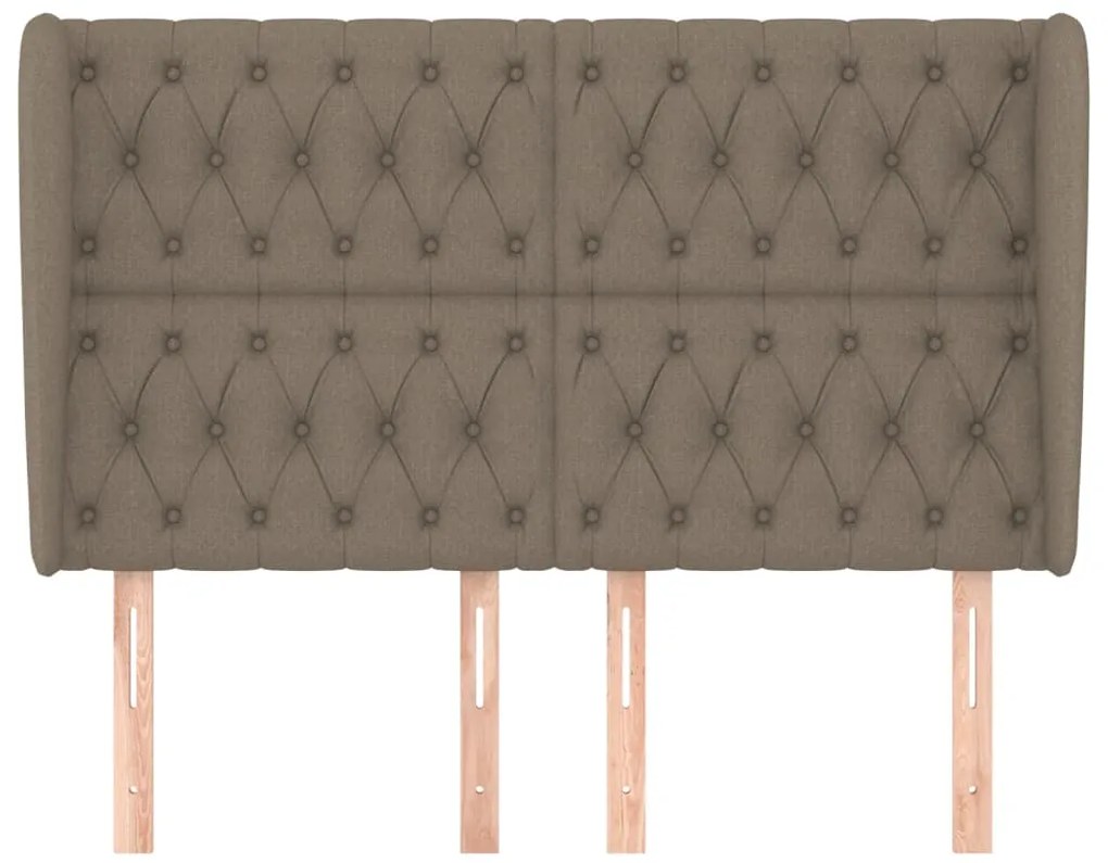 Cabeceira cama abas tecido 147x23x118/128 cm cinza-acastanhado
