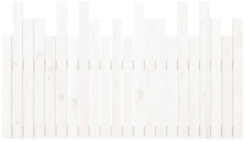 Cabeceira de parede 140x3x80 cm madeira de pinho maciça branco
