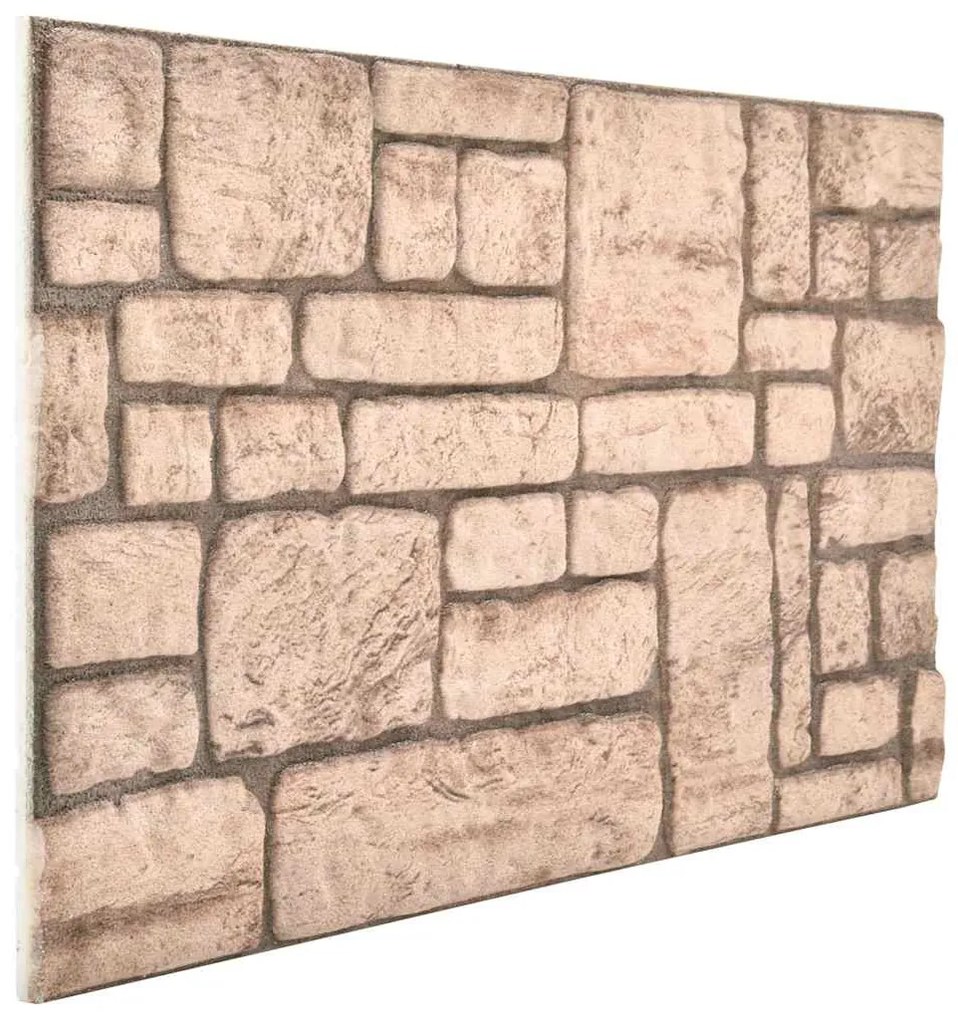 Painéis de parede 3D c/ design tijolos bege 10 pcs EPS